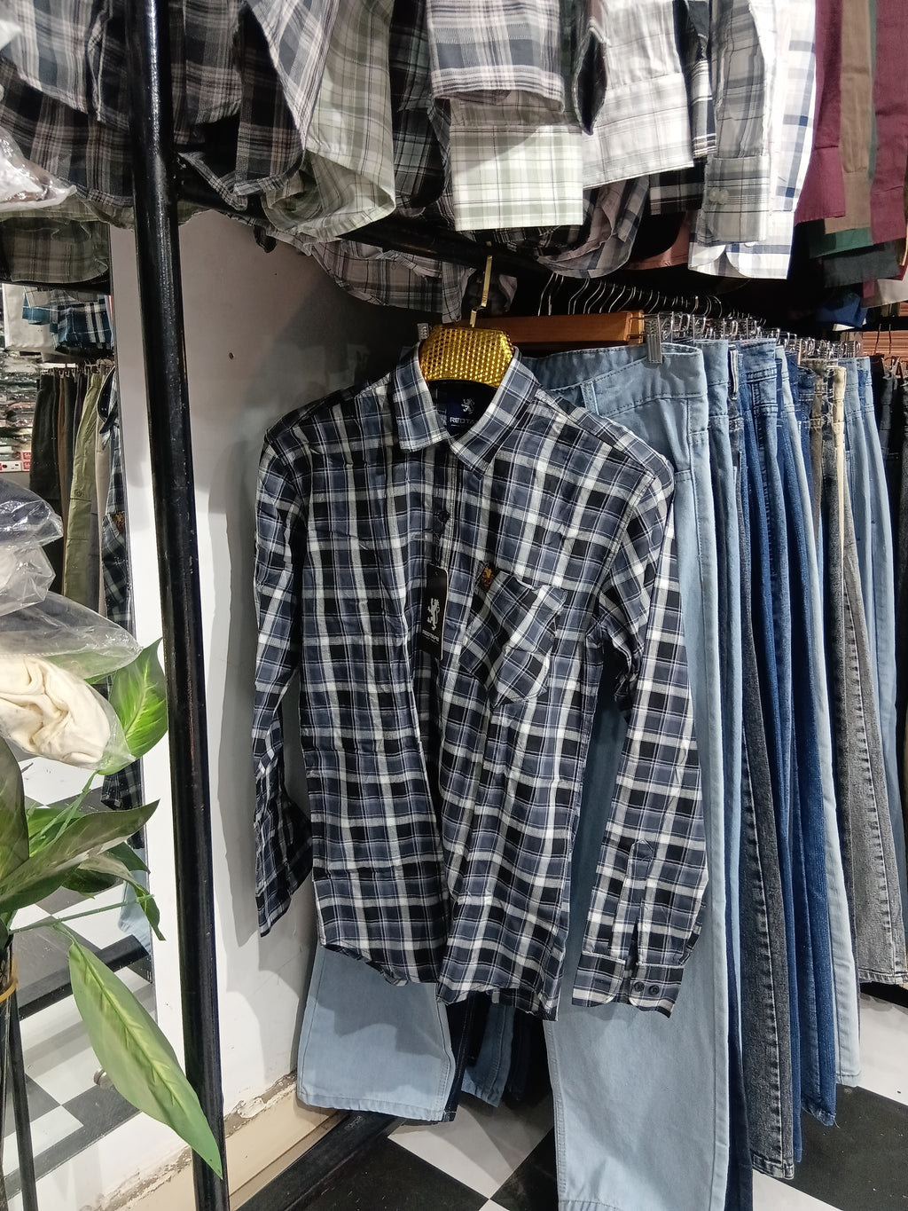 Blue shade check shirt