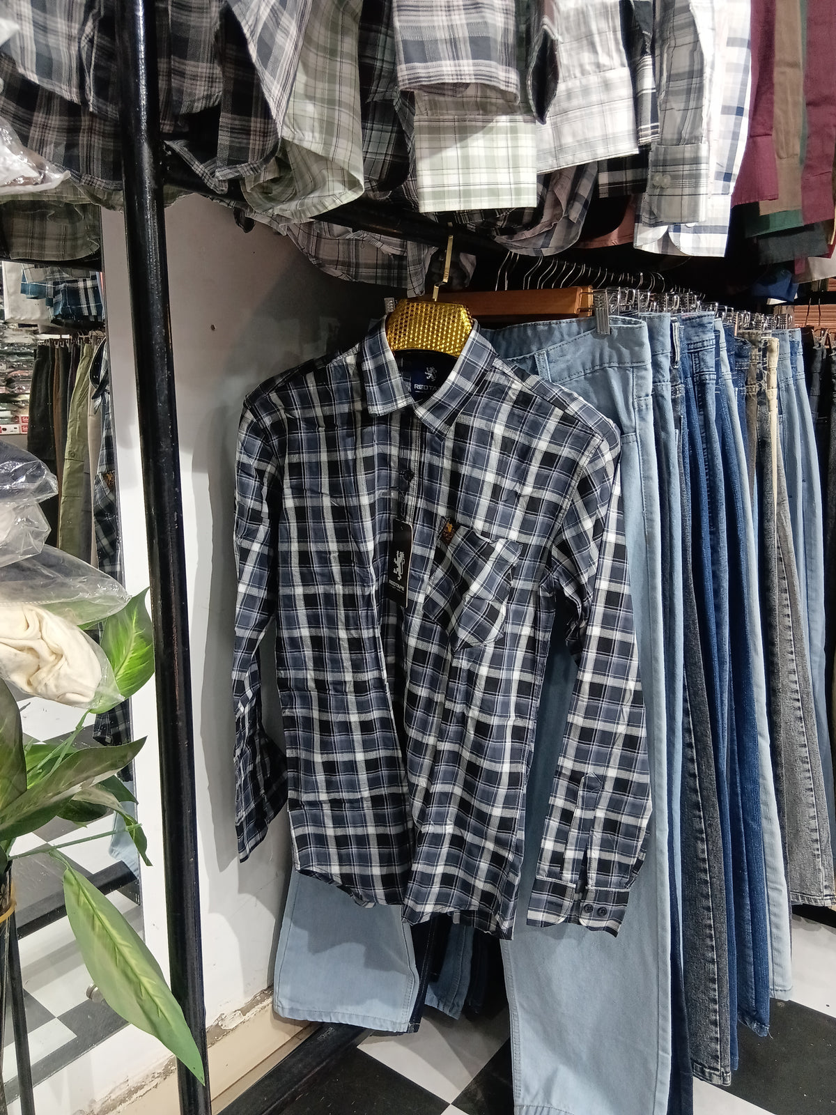 Blue shade check shirt