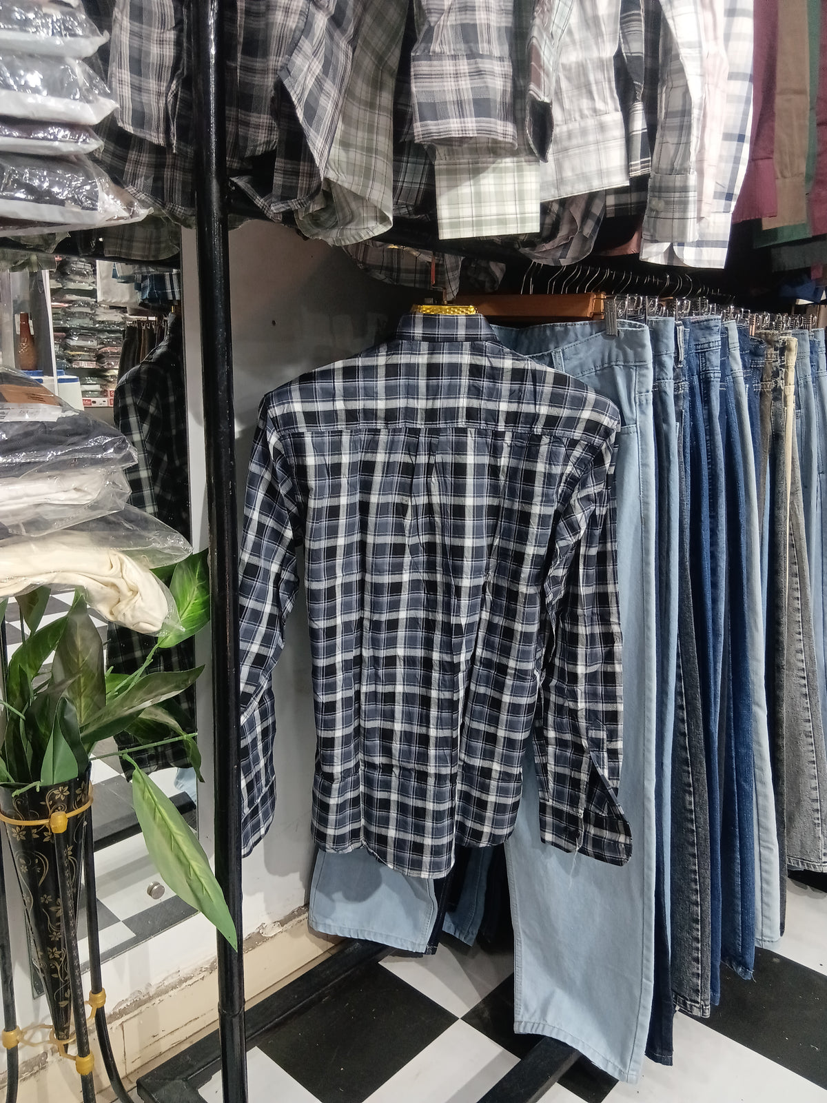 Blue shade check shirt
