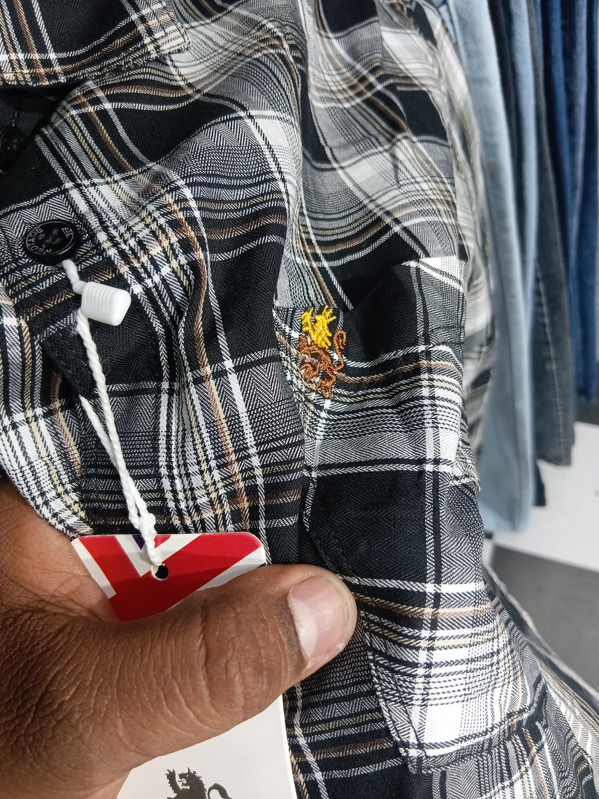 Black white shade check shirt