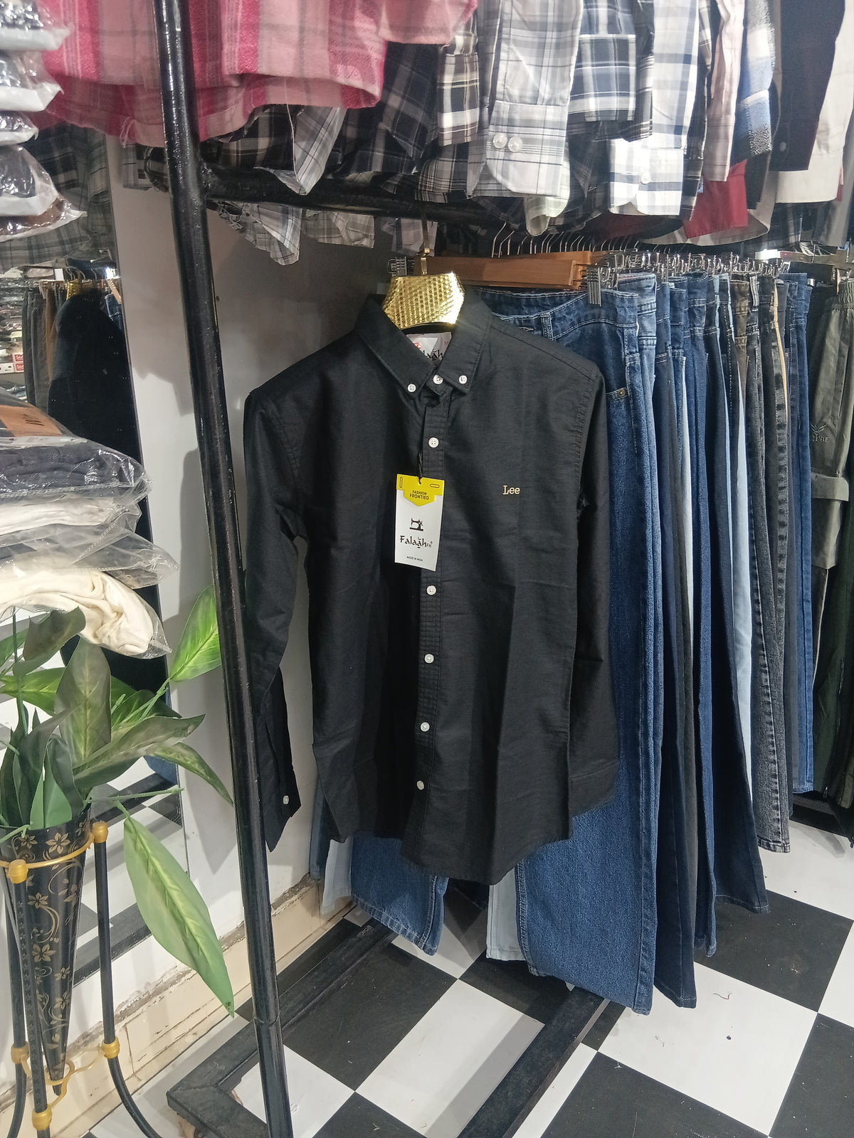 Black linen shirt