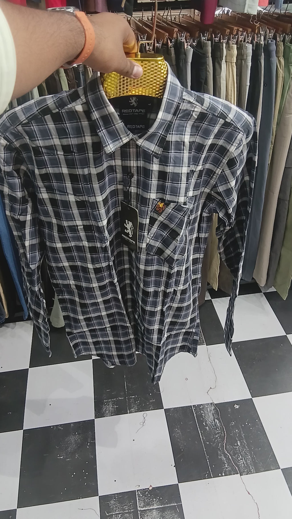 Blue shade check shirt