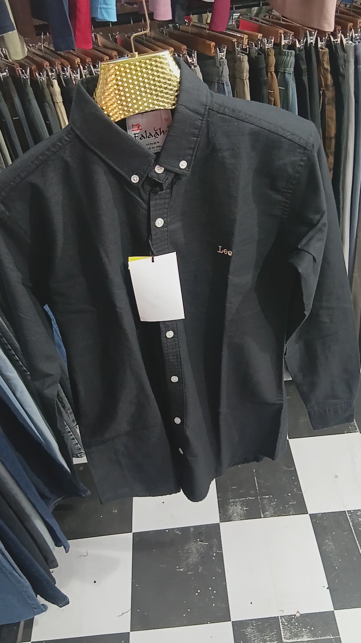Black linen shirt